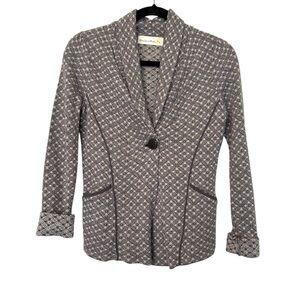 Charlie & Robin Wool Blend Printed Blazer Gray & White